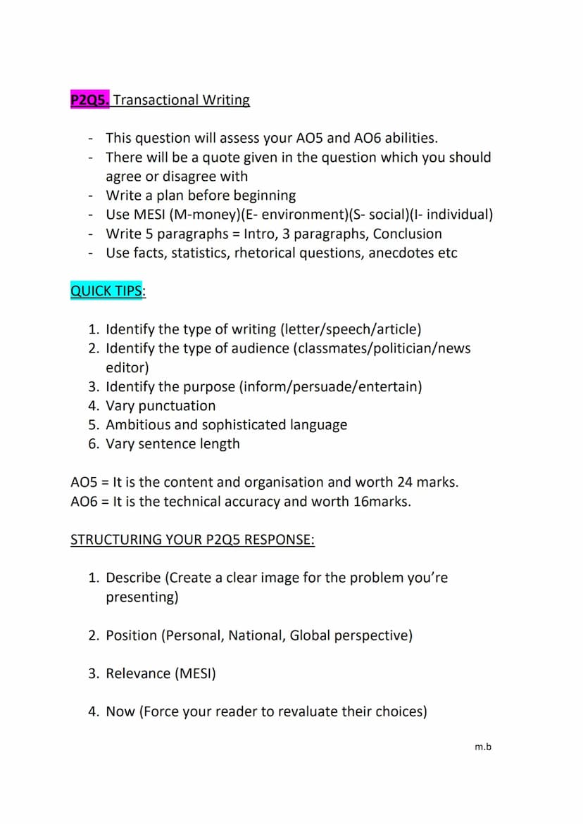 ENGLISH LANGUAGE PAPER 2 NOTES ON ANSWERING
QUESTIONS AND THE FORMULA TO A GRADE NINE:
THIS EXAM IS 1HR 45 MINUTES AND CONSISTS OF 80 MARKS 