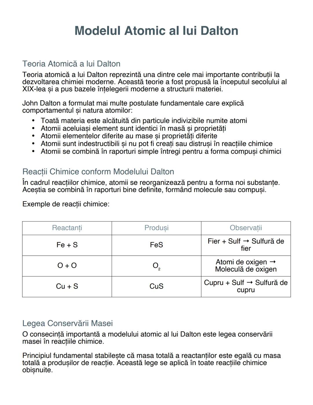 # Modelul Atomic al lui Dalton

Teoria Atomică a lui Dalton

Teoria atomică a lui Dalton reprezintă una dintre cele mai importante contribuț