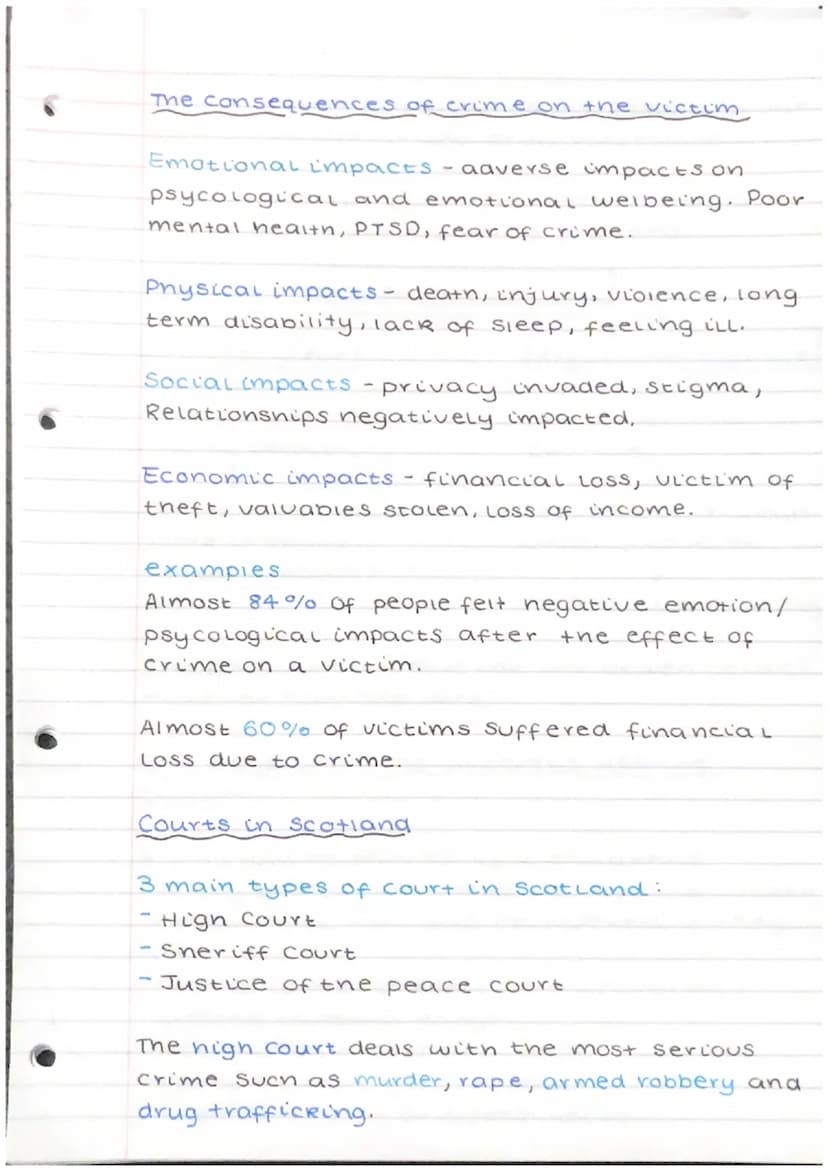 Crime and the law.
Causes of crime
Social/Environmental factors - Upbring and
Surroundings may contribute to criminal
activity.
- Drugs and 