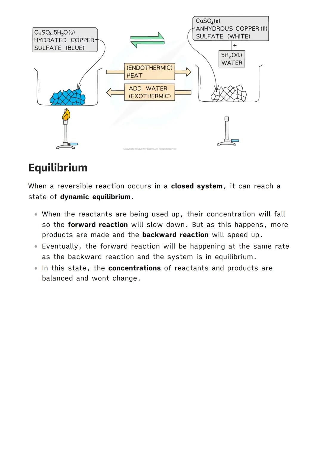 1.6.2 Reversible Reactions and
Dynamic Equilibrium
Reversible Reactions
Some reactions go till when the reactants are used up to form the
pr