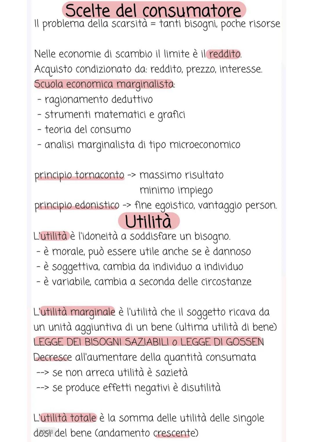 # Scelte del consumatore
Il problema della scarsità = tanti bisogni, poche risorse

Nelle economie di scambio il limite è il reddito.
Acquis