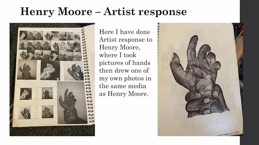 ART COURSEWORK
PRESENTATION
By Samira Choudhury Henry Moore:
Artist
research
This is a
Henry Moore
Artist
research page
and an A3
artist cop