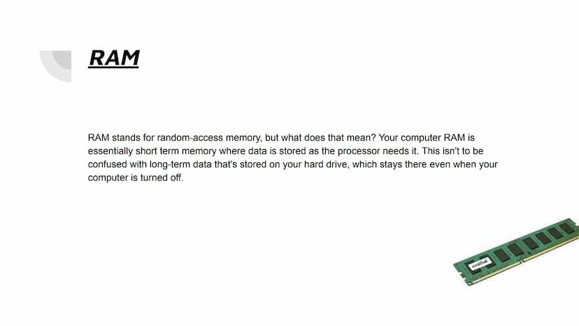 Things Inside Of A Computer
5: PROCESSOR
A processor (CPU) is the logic circuitry that responds to
and processes the basic instructions that