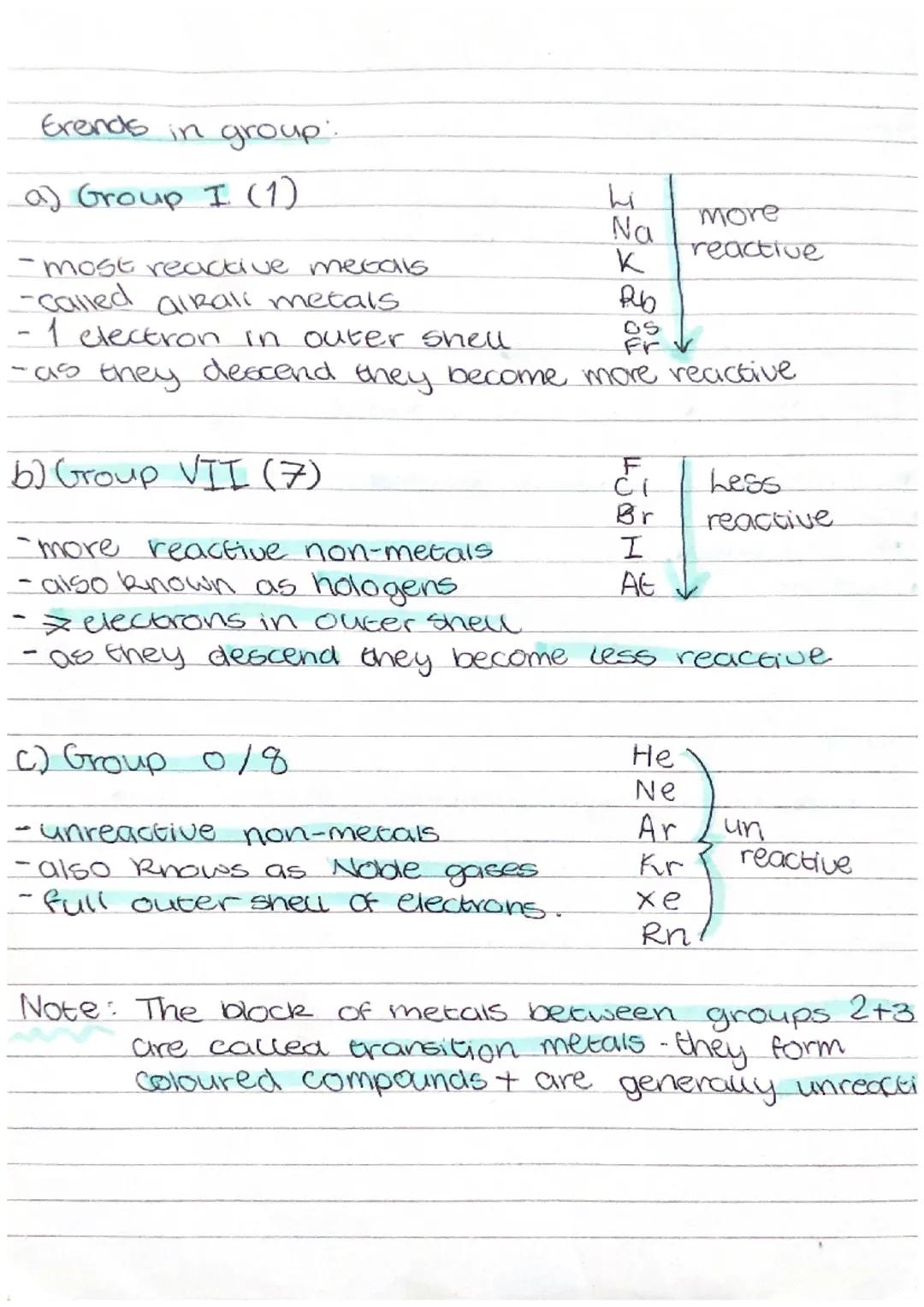 nemistry - cunit 4.
ement:
- vertical colums called groups.
-horizontal rows called periods.
Electronic Configuration:
-Atomic Number determ