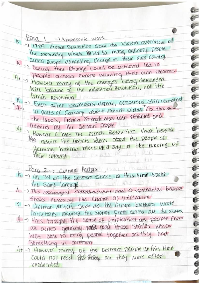 Germany essay 1:
-Reasons for growth of Nationalism:
in
0
Cultural factors
Napoleonic Wars
Economic factors
Military Weakness
Role of the li