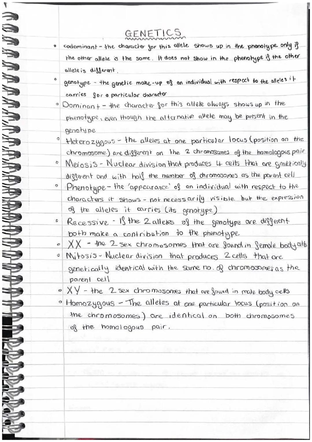 Genetics biology gcse
