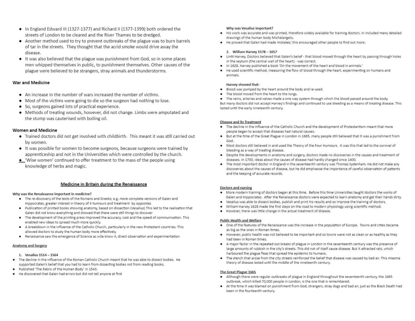 # PAPER 1: MEDICINE THROUGH TIME- REVISION NOTES

Medicine In Medieval Britain

Greeks and Romans who influenced Medieval Medicine

Hippocra