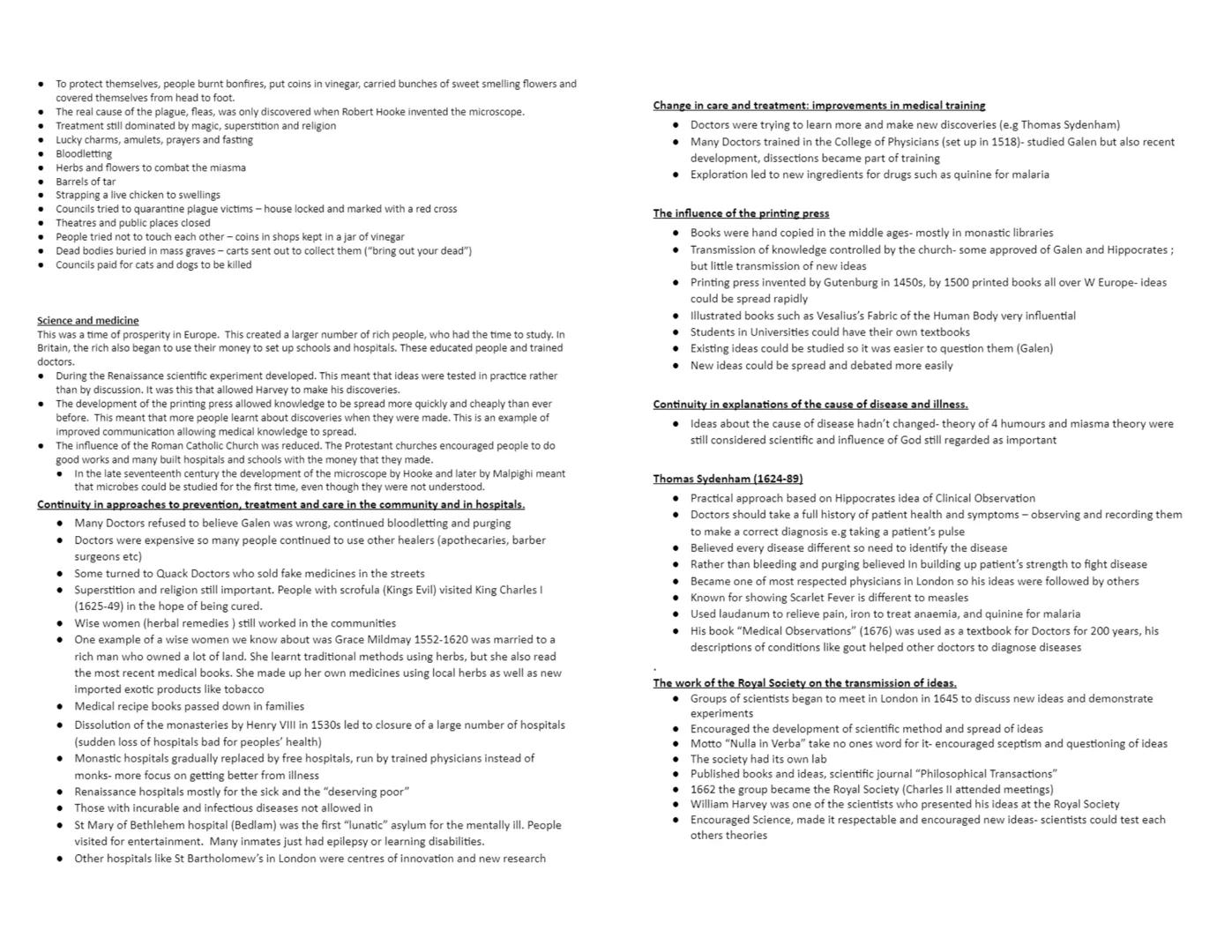 # PAPER 1: MEDICINE THROUGH TIME- REVISION NOTES

Medicine In Medieval Britain

Greeks and Romans who influenced Medieval Medicine

Hippocra