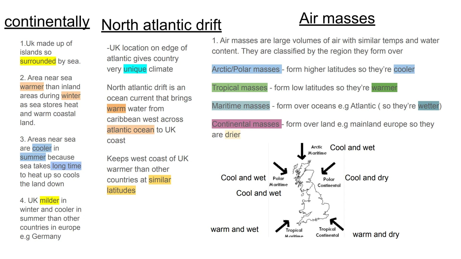 Weather and climate notes Sun heats earth unevenly. Difference in temp causes difference in pressure
Wind blows area of High pressure to Are