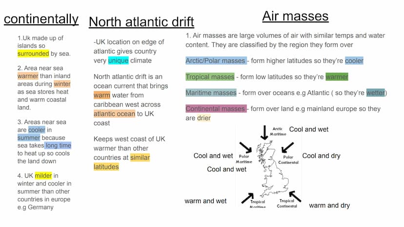 Weather and climate notes Sun heats earth unevenly. Difference in temp causes difference in pressure
Wind blows area of High pressure to Are