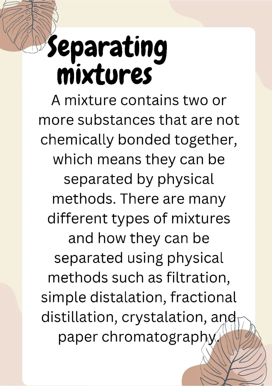Separating mixtures 