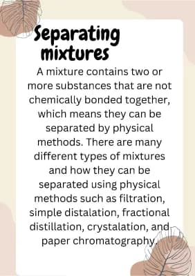 Know Separating mixtures  thumbnail