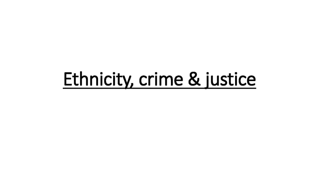A-Level Sociology: Ethnicity, Crime Stats & Justice in the UK 2023