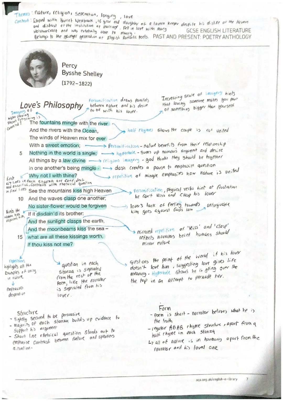 Thes-Seperation, Semantic field of death, griet, nature
Context norious romantic poet who was
1816
Societal Convention throughout
was create
