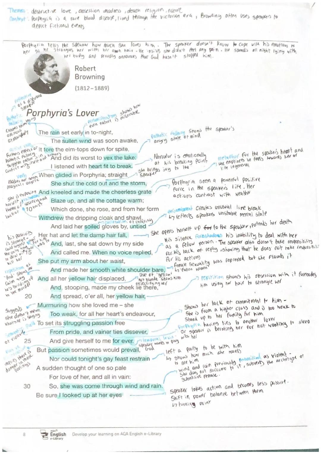 Thes-Seperation, Semantic field of death, griet, nature
Context norious romantic poet who was
1816
Societal Convention throughout
was create