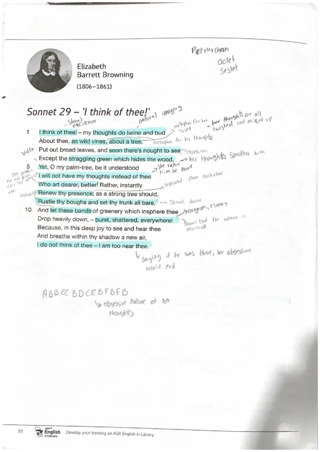 Thes-Seperation, Semantic field of death, griet, nature
Context norious romantic poet who was
1816
Societal Convention throughout
was create