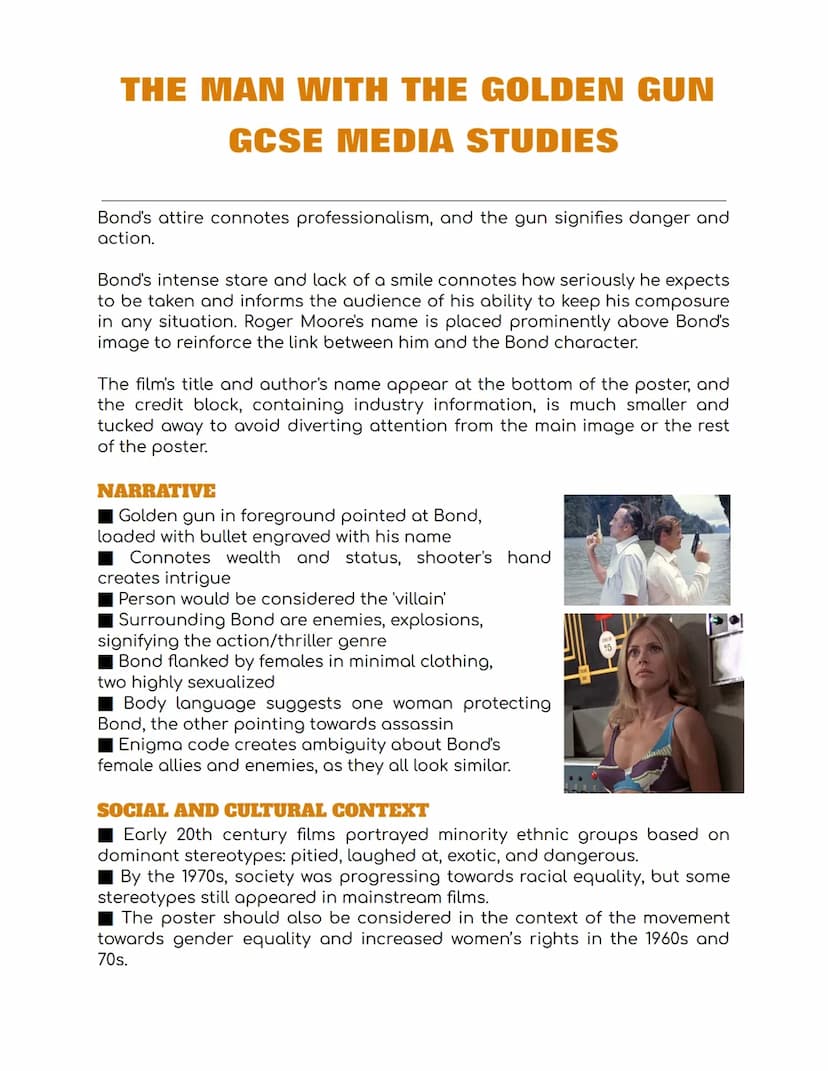 THE MAN WITH THE GOLDEN GUN
GCSE MEDIA STUDIES
ROGER MOORE
JAMES BOND 007"
L
TRE
"THE MAN
WITH THE
GOLDEN GUN"
PRODUCT CONTEXT
Released: 19 