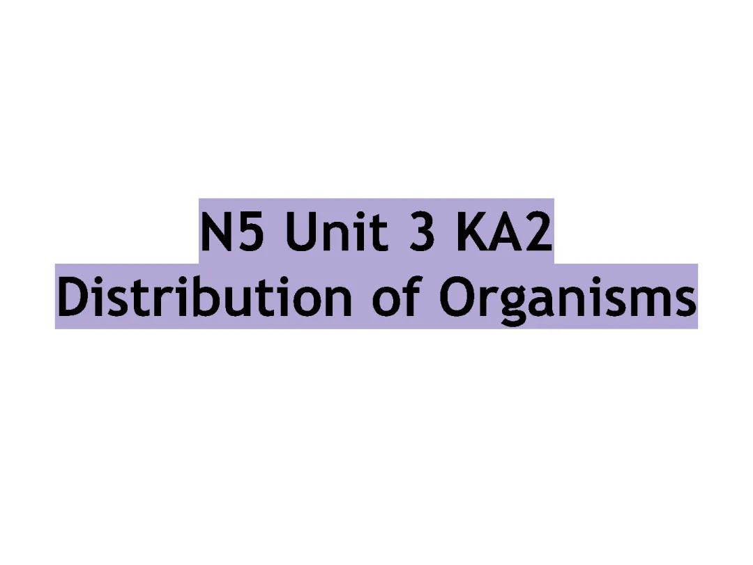 distribution of organisms