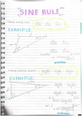 Know Sine Rule - Finding missing sides and angles. thumbnail