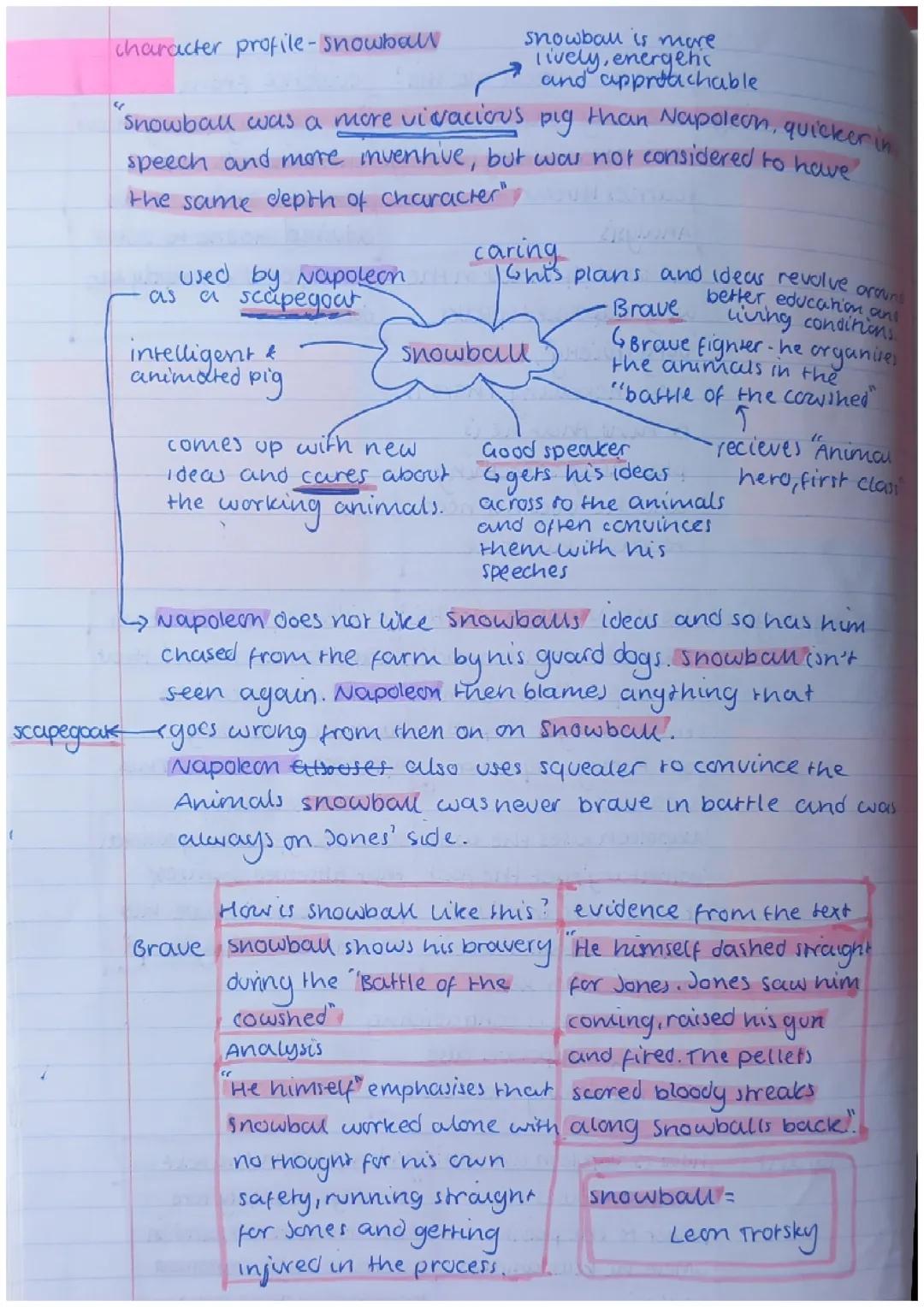Animal farm - Snowball character profile