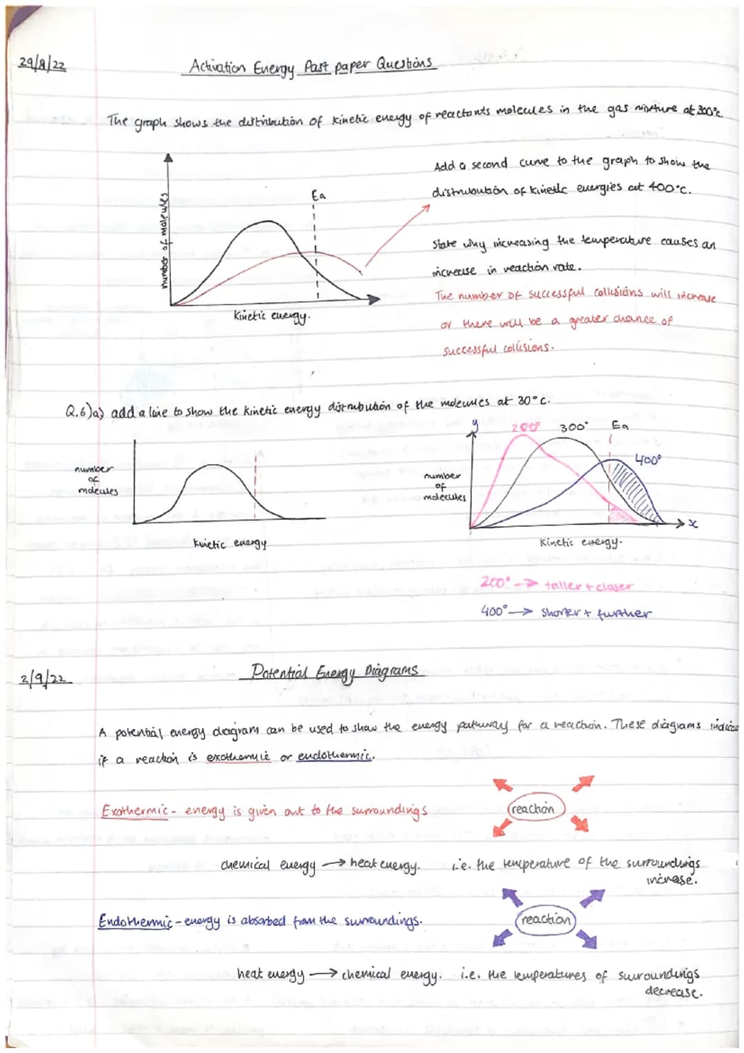 22/8/22
RATES OF REACTON
Finding the rate using time only :- Rate =
pressure
particle size
use of a catalyst
This example shows
the stages o