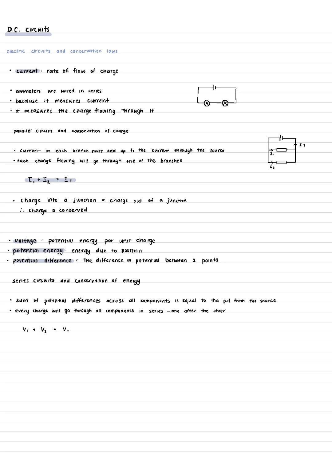 ALEVEL PHYSICS D.C. Circuits