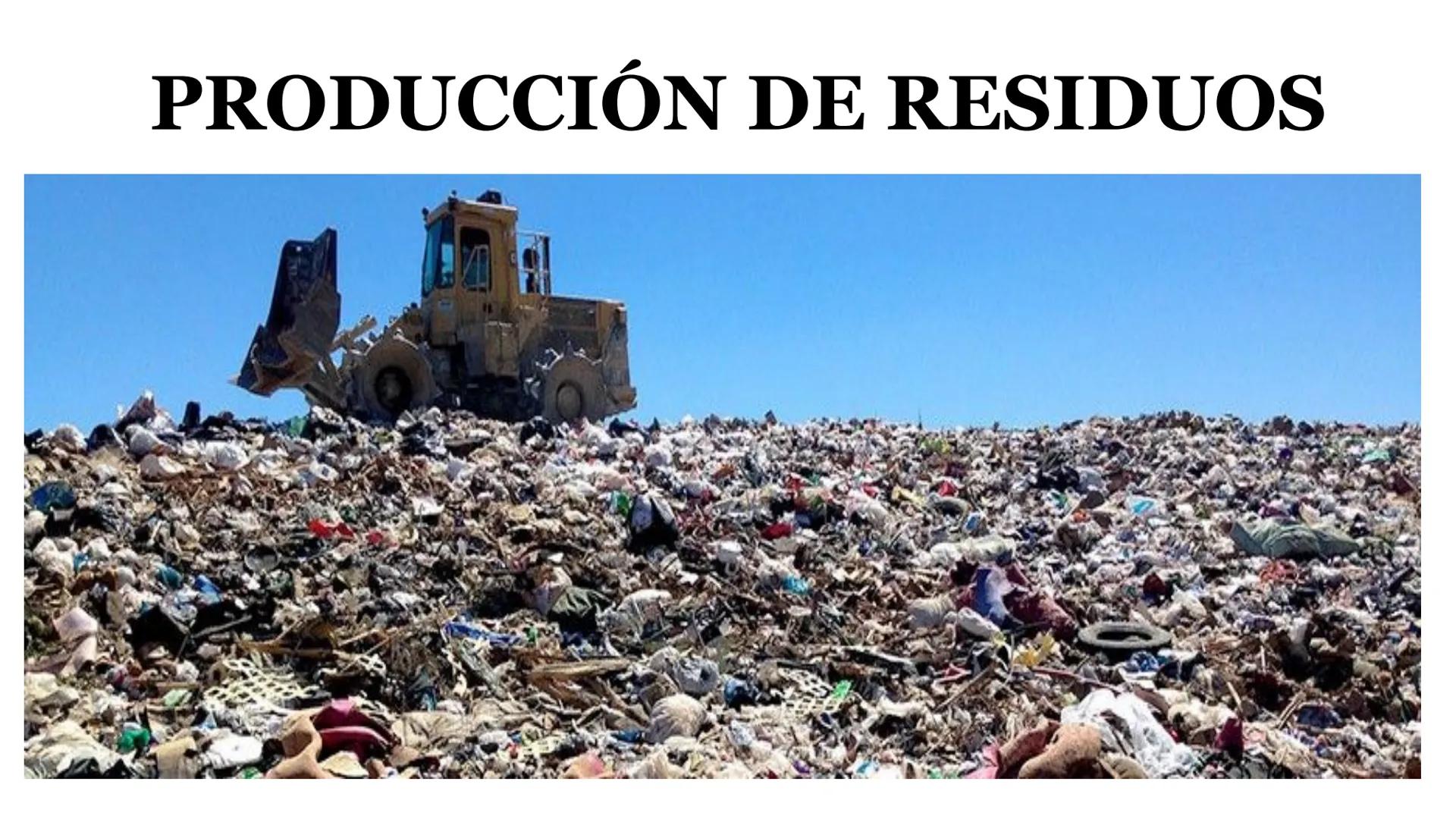 # PRODUCCIÓN DE RESIDUOS # ¿QUÉ ES LA PRODUCCIÓN DE RESIDUOS? # CONSECUENCIAS

Sobreexplotación de recursos naturales	Ocupación del espacio.