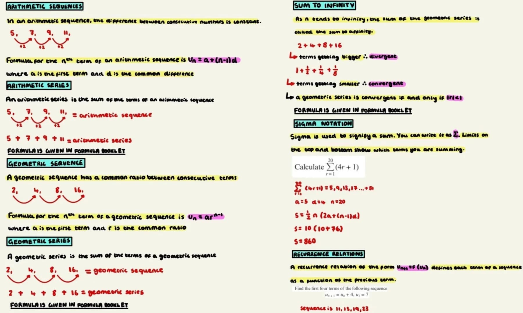 ARITHMETIC SEQUENCES
In an arithmetic sequence, the difference between consecutive numbers is constant.
5, 7, १,
Formula for the nth term of