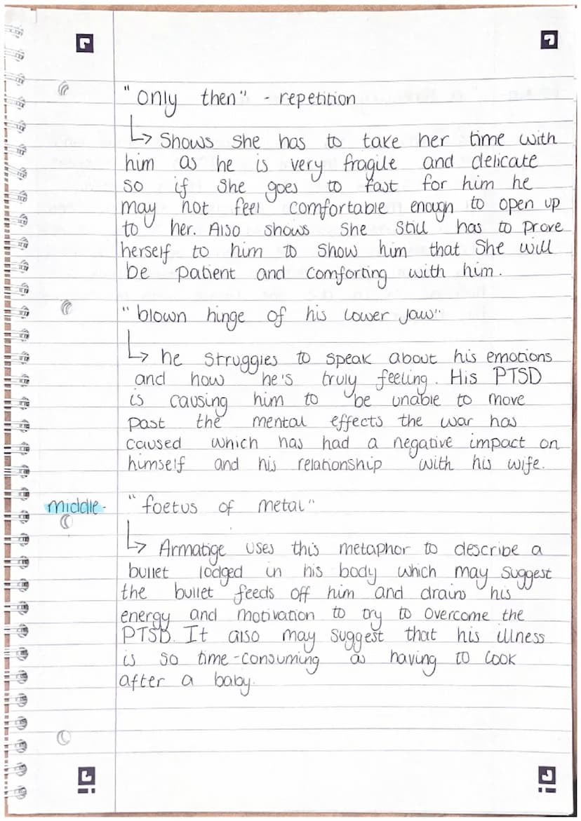 
<h2 id="context">Context</h2>
<p>The poem "The Manhunt" is written from the perspective of a soldier's partner. The soldier has sustained s