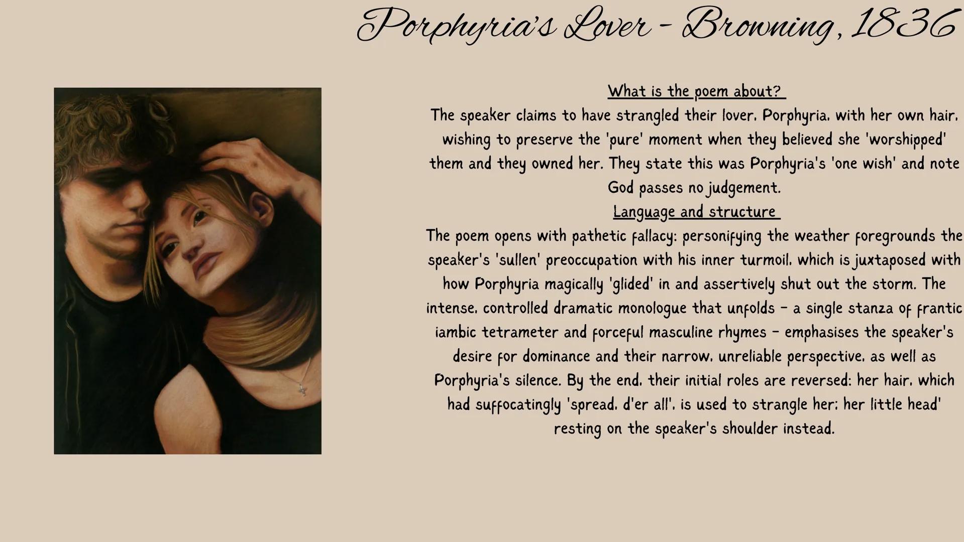 Love and Relationships
Poetry Anthology When We Two Parted
Love's Philosophy
Porphyria's Lover
Sonnet 29
Neutral Tones
The Farmer's Bride
Wa
