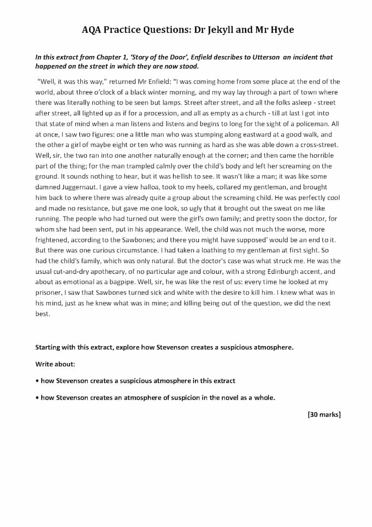 Know Jekyll and Hyde past paper questions  thumbnail