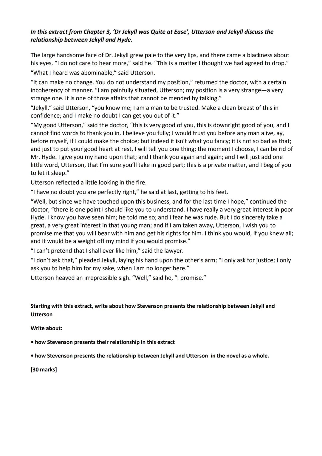 AQA Practice Questions: Dr Jekyll and Mr Hyde
In this extract from Chapter 1, 'Story of the Door', Enfield describes to Utterson an incident