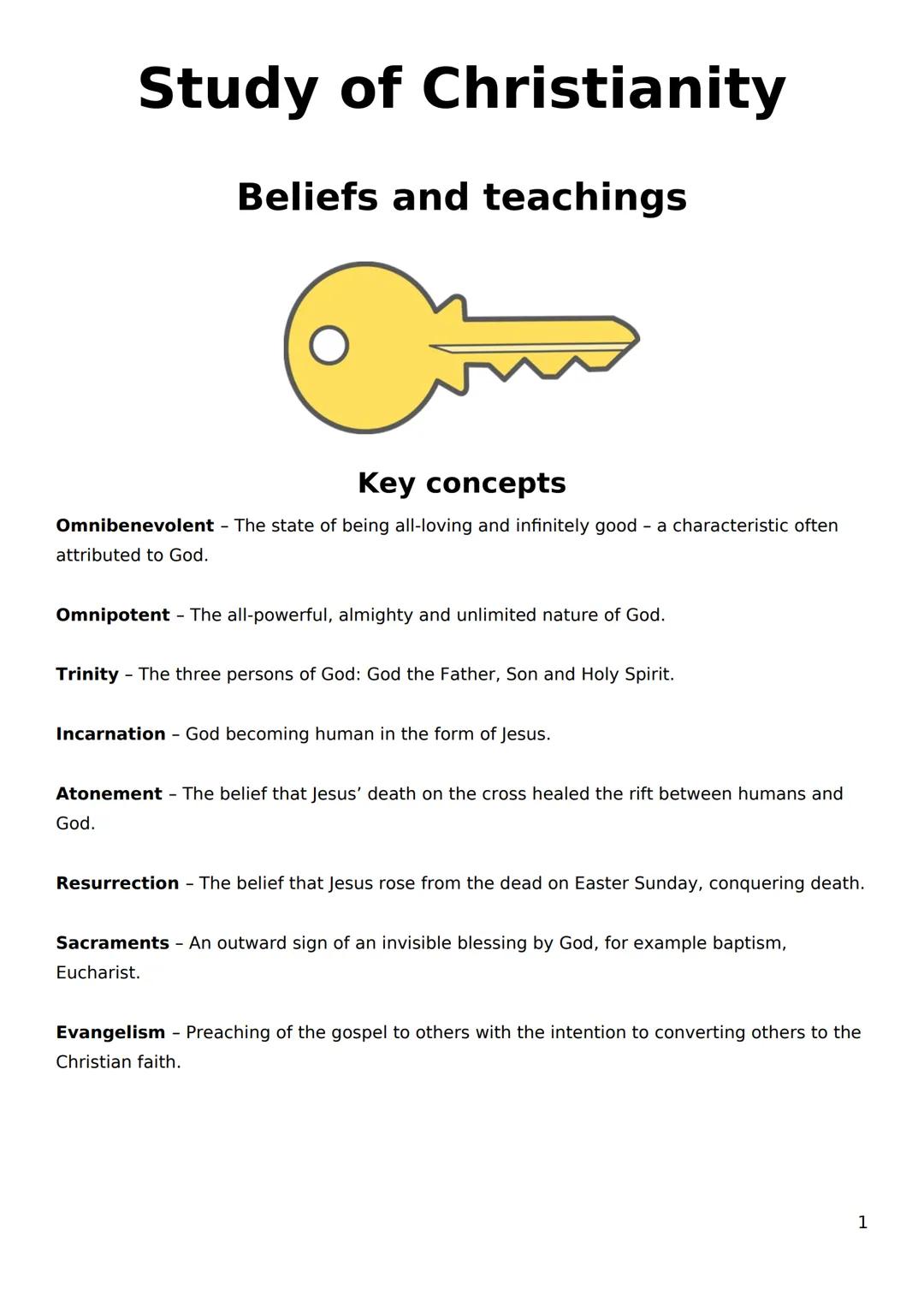 Christianity Revision Booklet