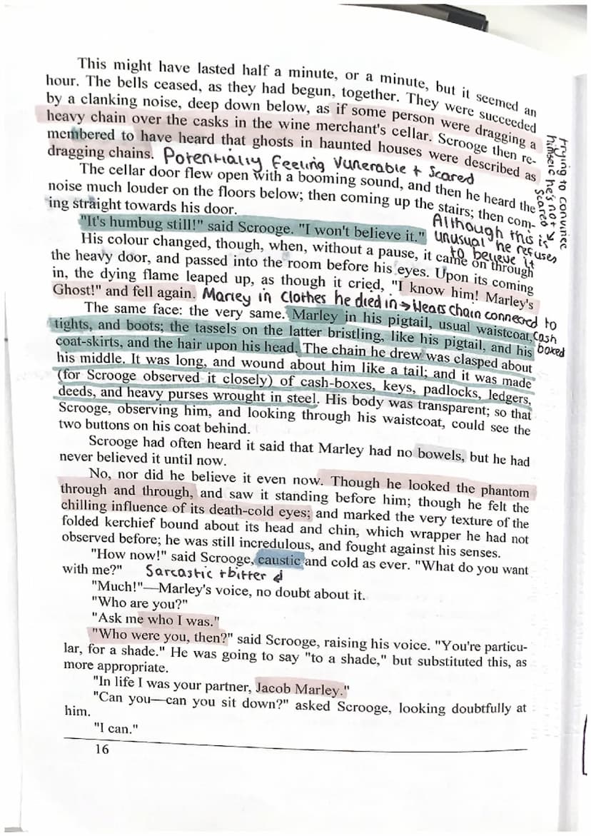 Supergat
Peappearance-
Marleys
foreshadows
Stave One: Marley's G
Tacks Sympathy and
į empathy
Marley was dead, to begin with. There is no do