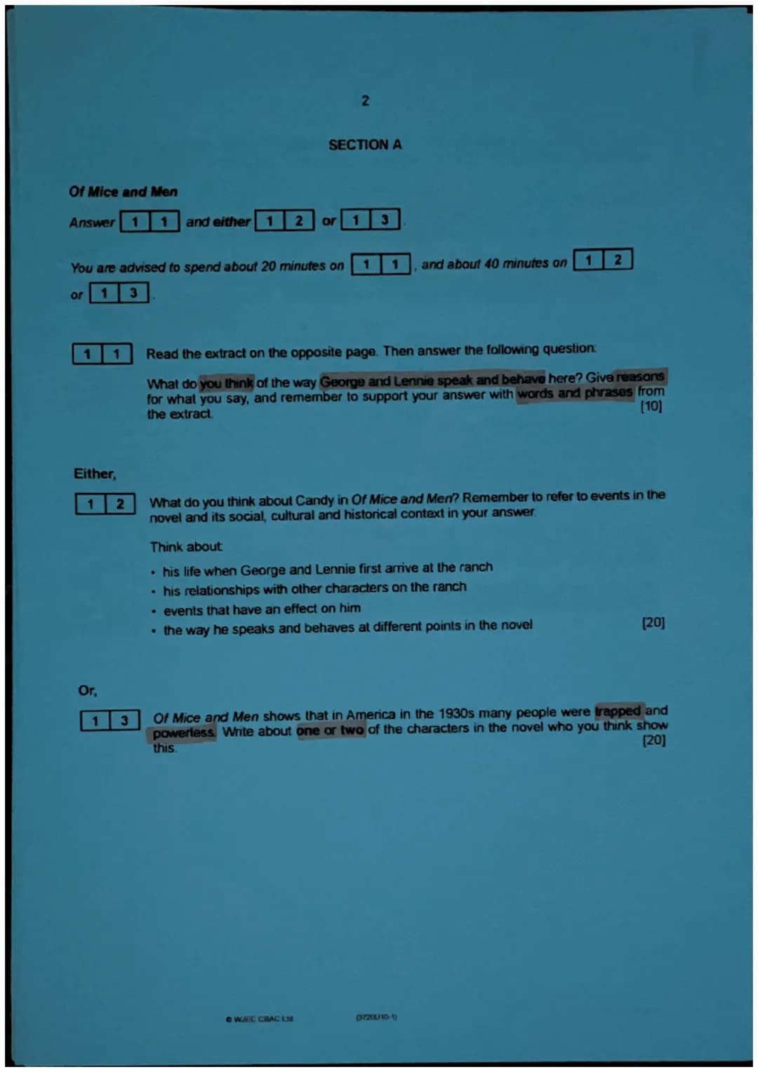 GCSE
wjec 3720U10-1
cbac
ENGLISH LITERATURE
UNIT 1
FOUNDATION TIER
WEDNESDAY, 15 MAY 2019 - AFTERNOON
2 hours
Poetry
ADDITIONAL MATERIALS
A 