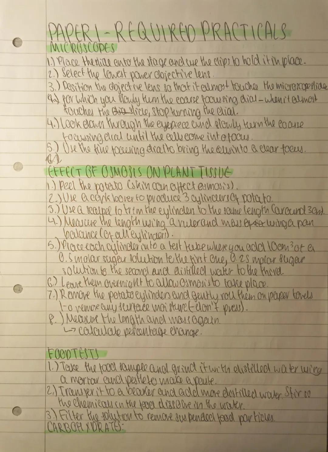 PAPERI-REQUIRED PRACTICALS
MICROSCOPES
1.) Place the ride onto the stage and cuse the clips to hold it in place.
2.) Select the lowest power