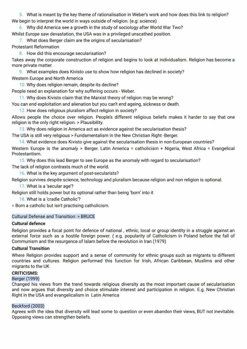 
<p>Secularisation refers to the historical process in which religion loses social and cultural significance. As a result of secularisation,