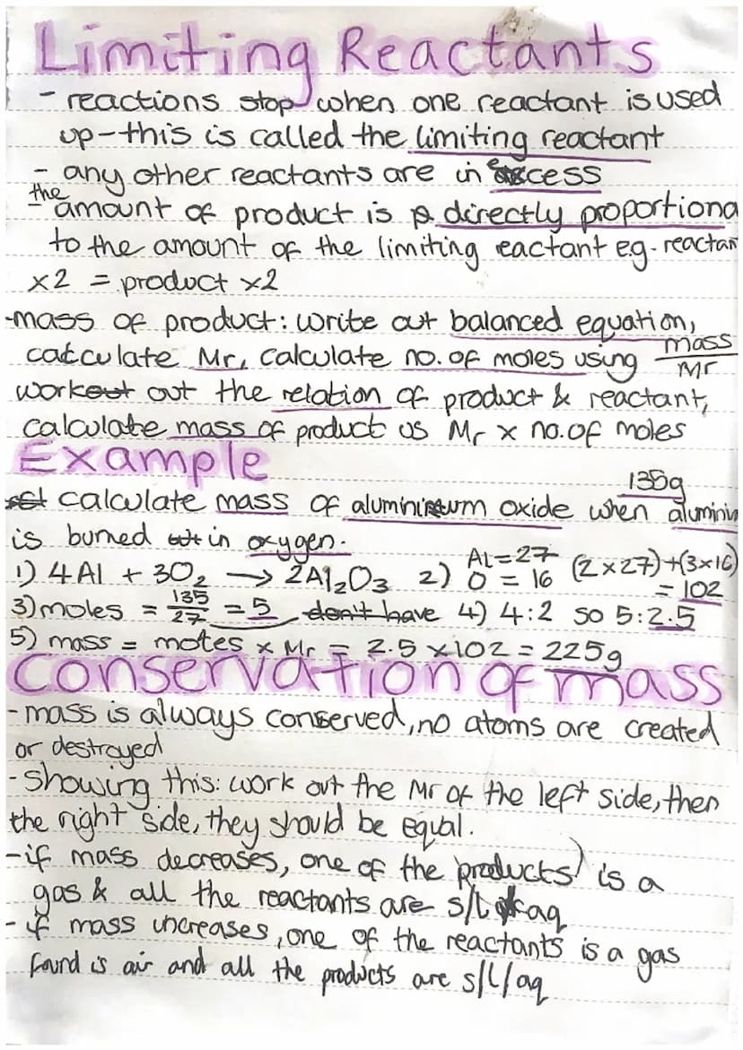 The Mole
mole =
6.02×1023
number of moles in a compound / element =
mass (g) of the compound /element. A
Mr Relative formula mass of compoun