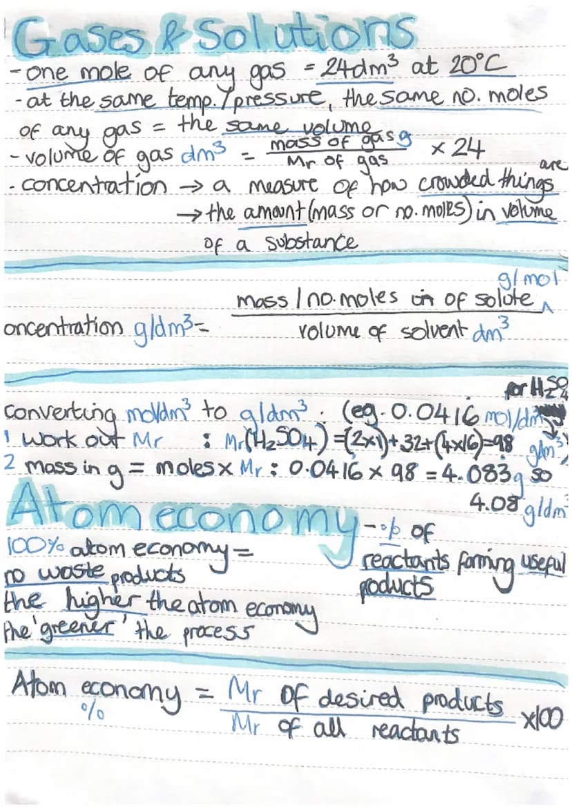 The Mole
mole =
6.02×1023
number of moles in a compound / element =
mass (g) of the compound /element. A
Mr Relative formula mass of compoun
