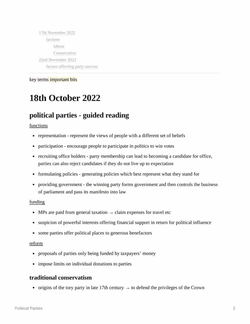 Political Parties
Ⓒsubject
politics
Last edited time @November 30, 2022 4:12 PM
deadline
Enotes
status
Ⓒ type
contents
18th October 2022
1st