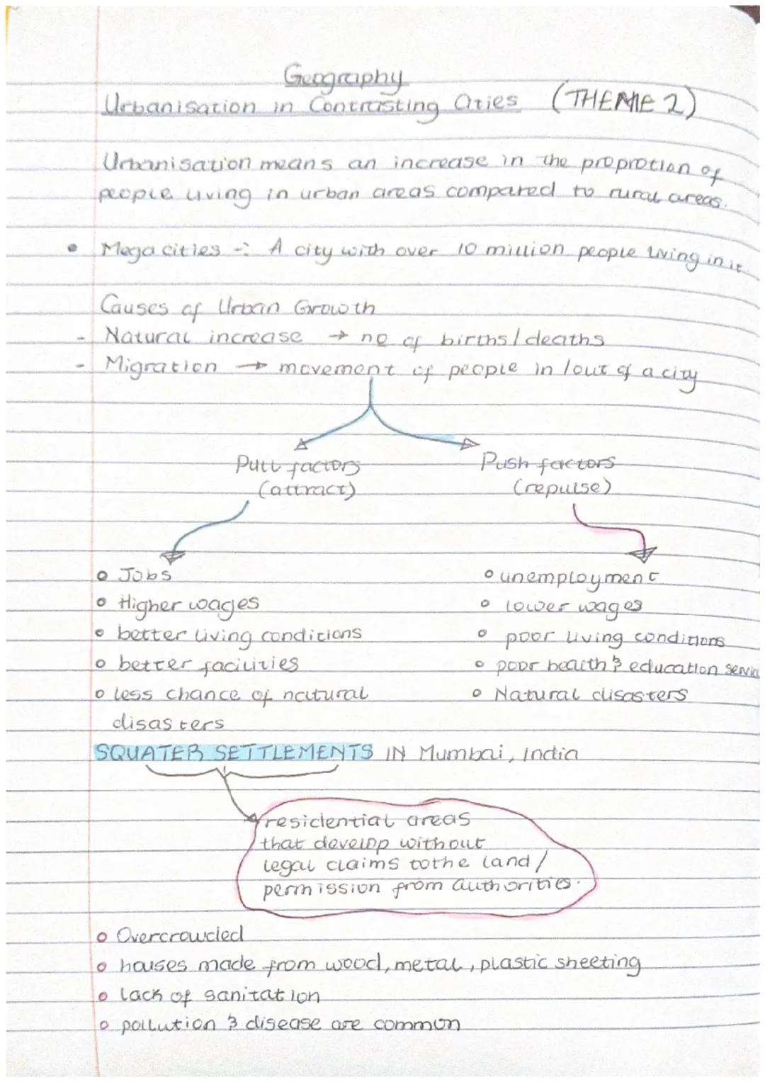 Geography

Urbanisation in Contrasting aries (THEMME 2)

Urbanisation means an increase in the proprotion of
people uving in urban areas com