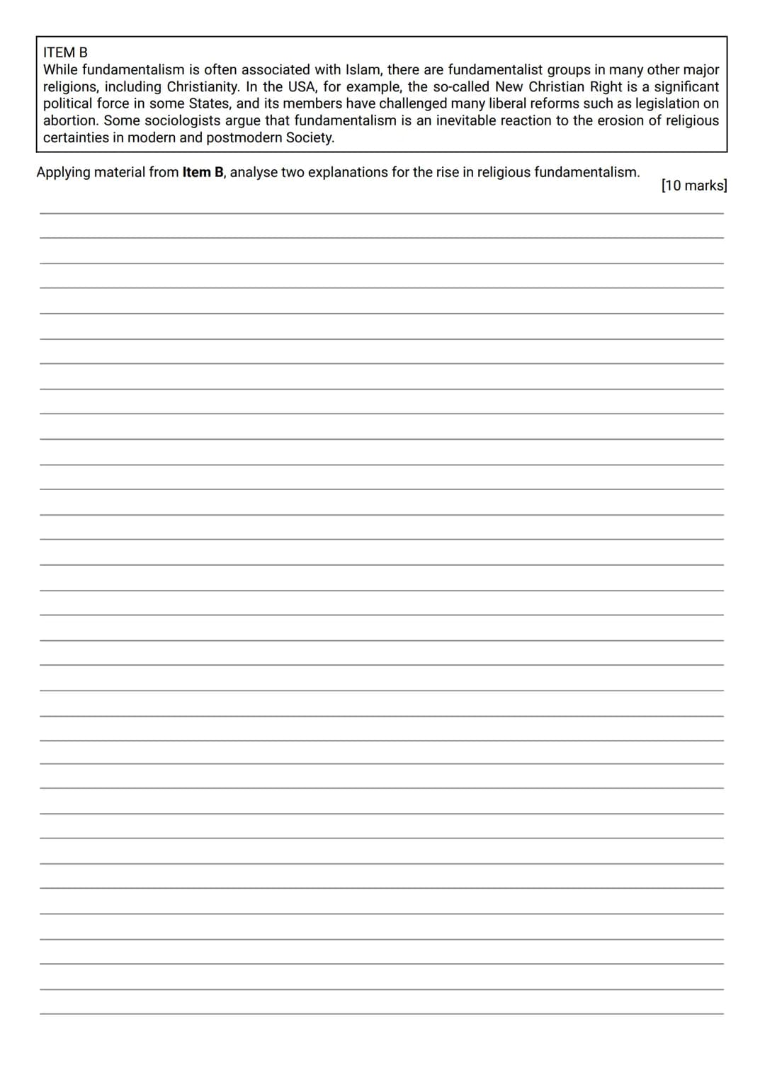 LESSON 16
Religion in a Global Context
Protestantism
Form of Christian faith and practice which originated with the Protestant Reformation, 