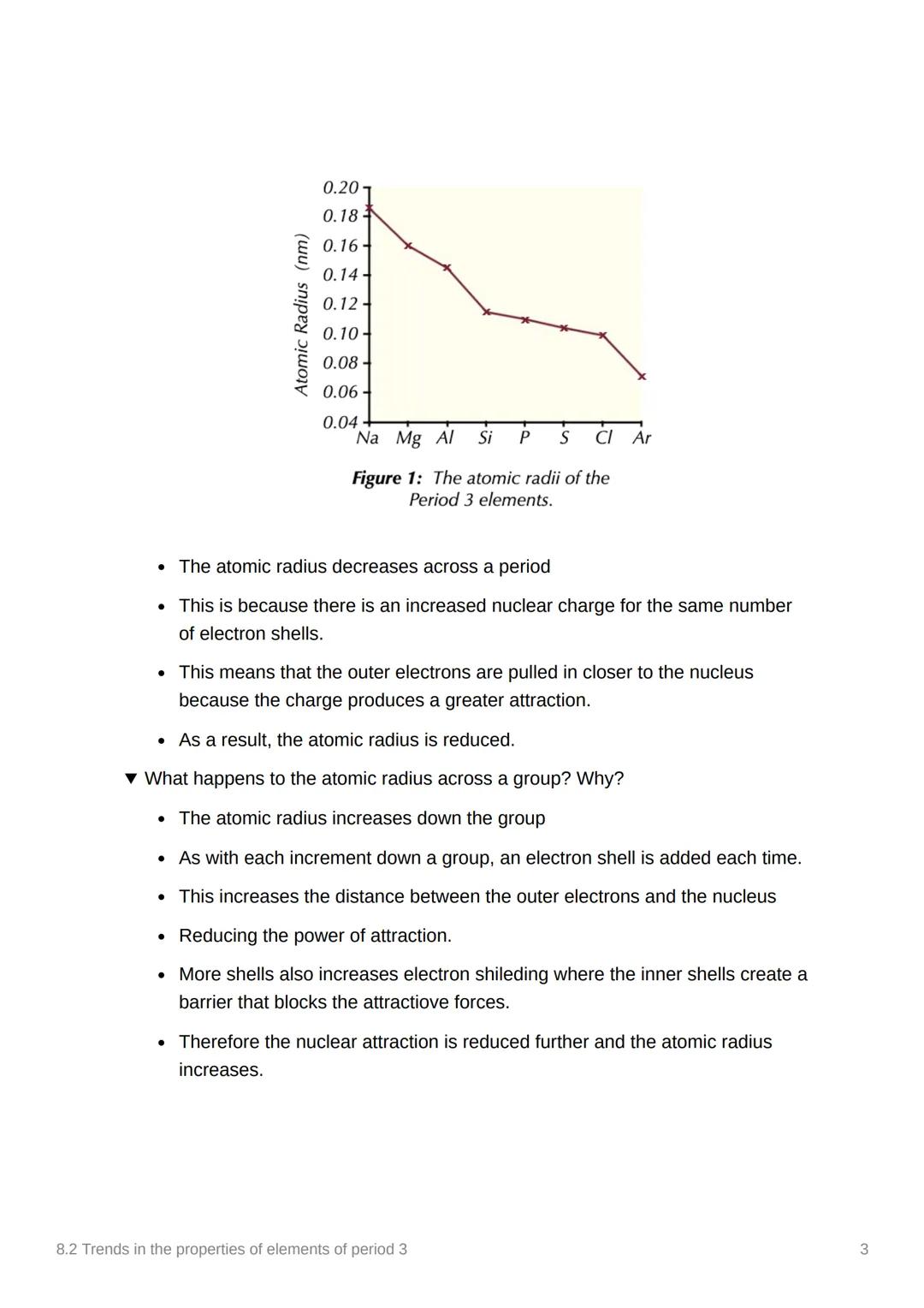 8.2 Trends in the properties of
elements of period 3
Notes
Anki
3.2.1.2 Physical properties of Period 3
elements
▾ class work
1400
1200
Peri