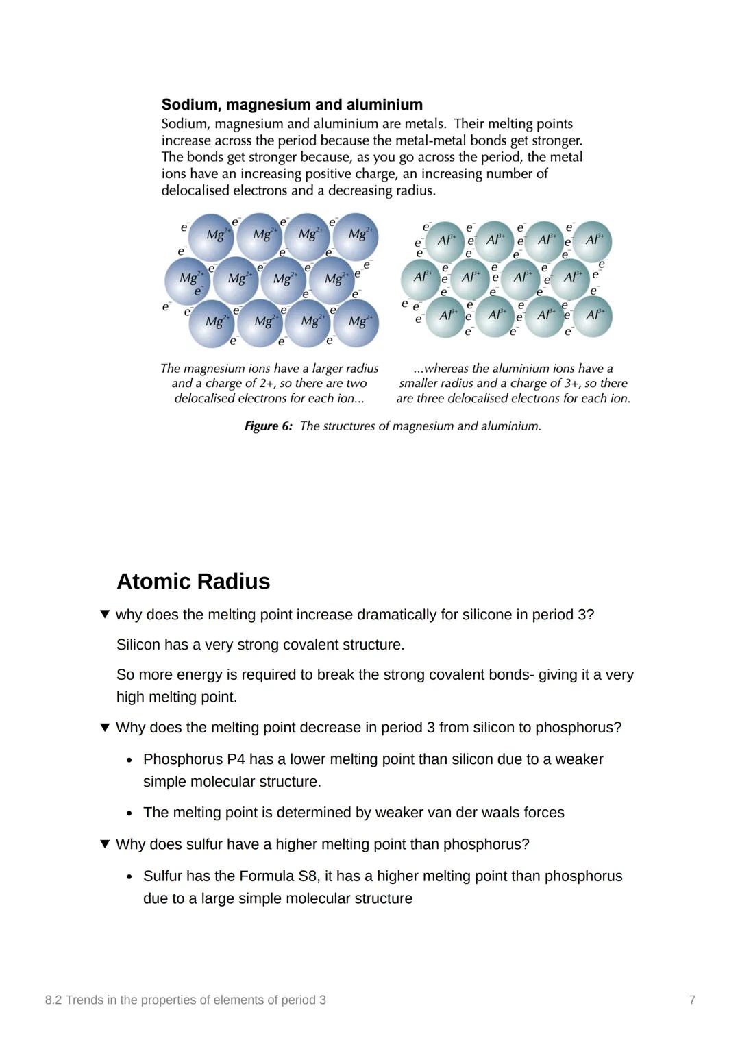 8.2 Trends in the properties of
elements of period 3
Notes
Anki
3.2.1.2 Physical properties of Period 3
elements
▾ class work
1400
1200
Peri