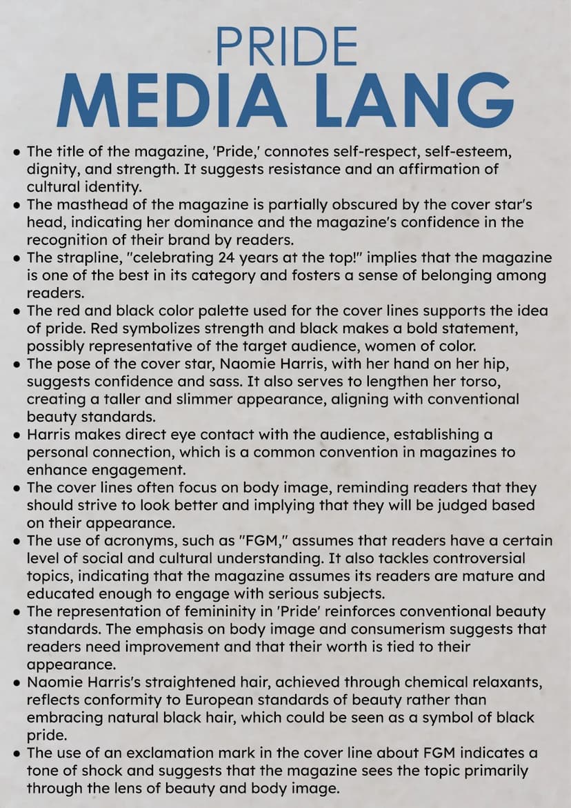 Media
EDUQAS GCSE 2024
MEDIA STUDIES
PAPER ONE NOTES SECTION A
PRIDE
CELEBRATING 24 YEARS AT THE TOP!
PR
NOVEMBER 2015 £3
FAILED BY
FEMINISM