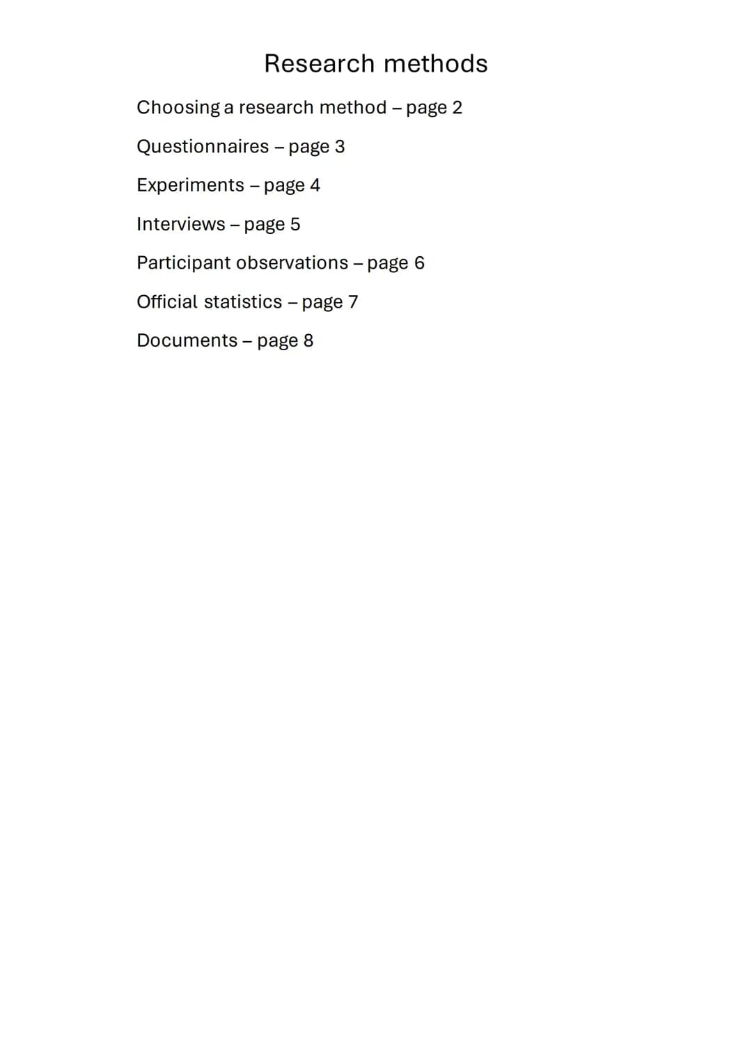 sociology - research methods