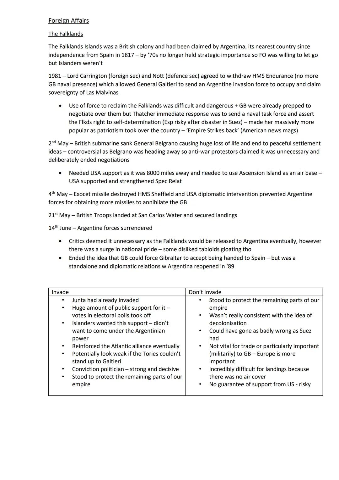 # The 'Special Relationship' with USA

Strong bond btwn Thatcher and Reagan - personal, ideological and raised in generations shaped by WW2 