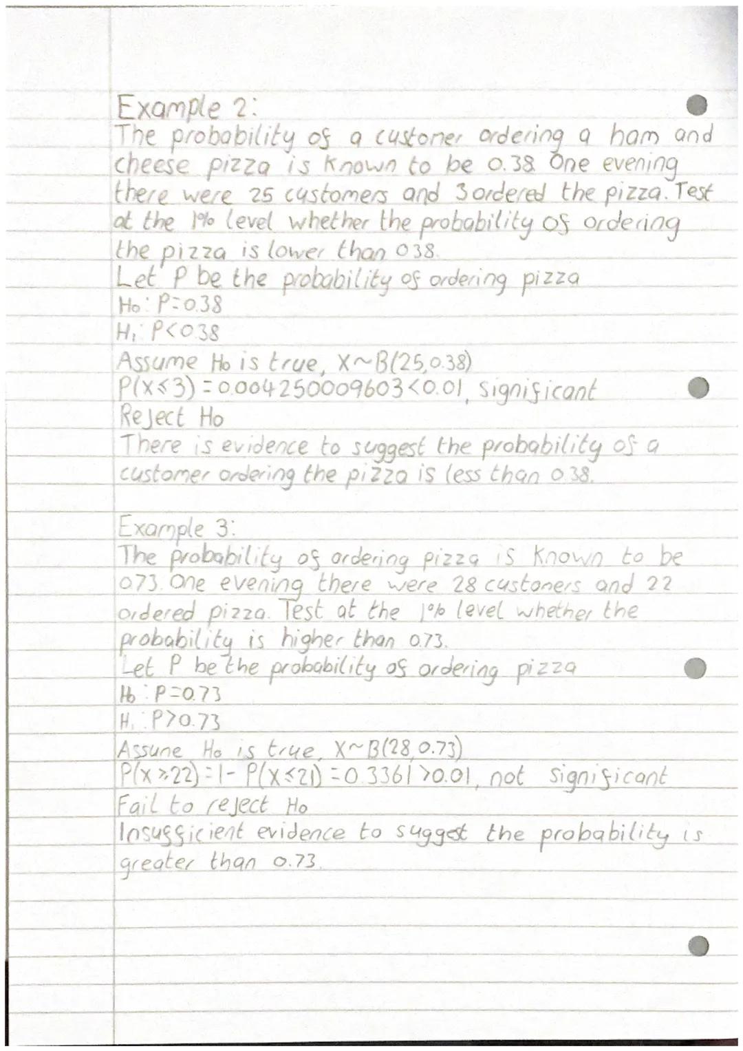 # Hypothesis testing

Ho, null hypothesis
Hi, alterative hypothesis
Significance level is the probability of incorrectly
rejecting Ho
One ta