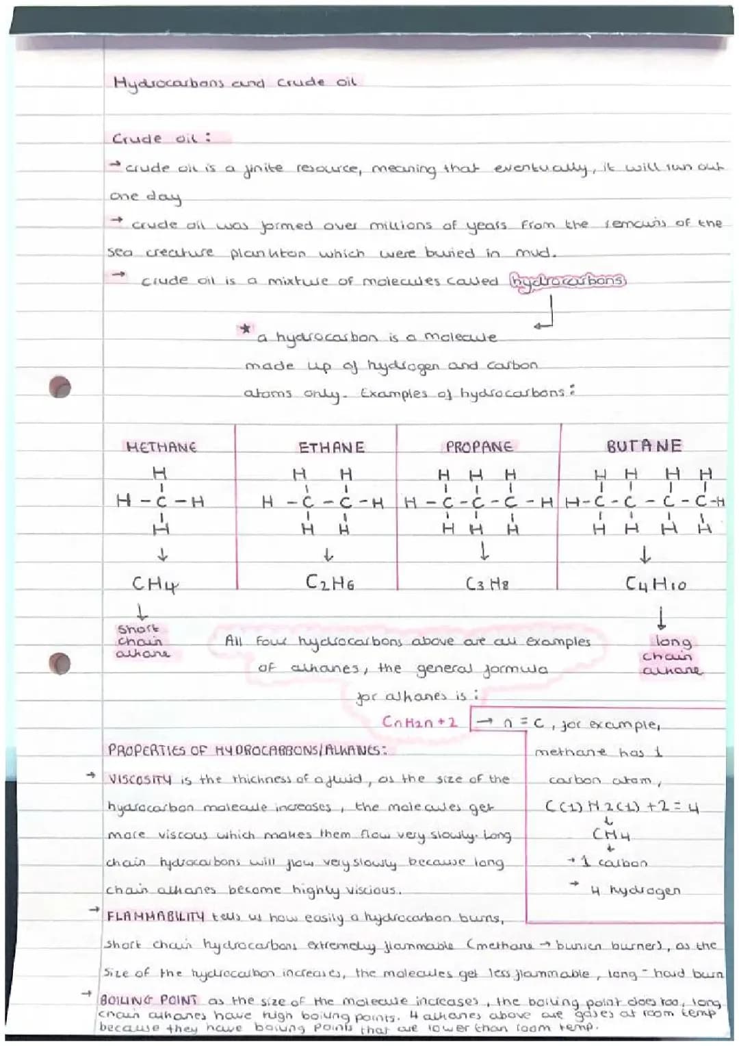 Hydrocarbons, alkanes, crude oil