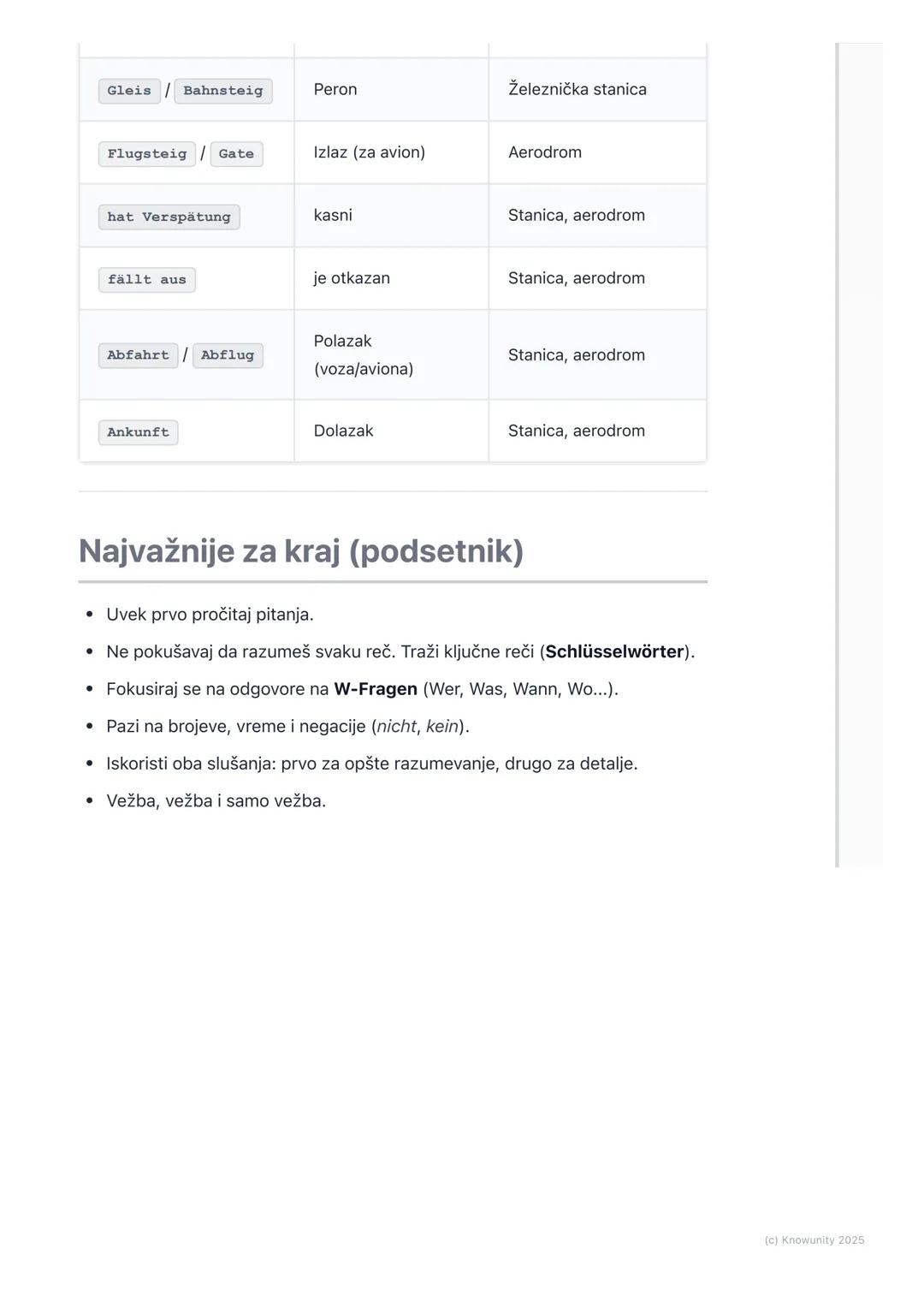# Slušanje dijaloga i obaveštenja

Uvod u veštinu slušanja

Ovo se odnosi na razumevanje onoga što čujemo na nemačkom. Nije dovoljno
samo zn